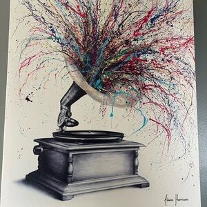 Vibrant Abstract Gramophone Art by Unknown Artist